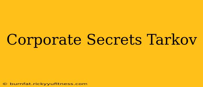 Corporate Secrets Tarkov