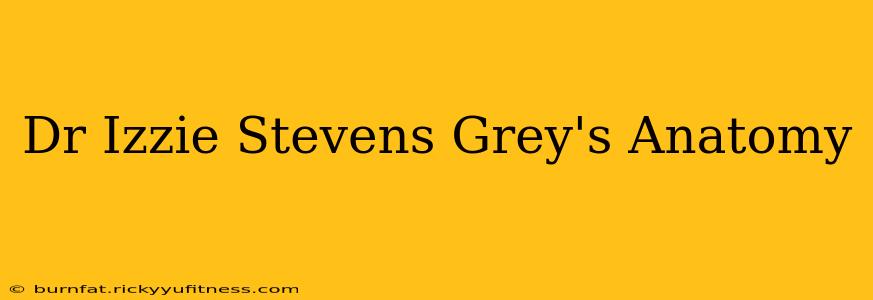 Dr Izzie Stevens Grey's Anatomy