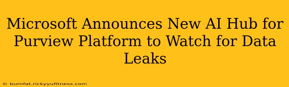 Microsoft Announces New AI Hub for Purview Platform to Watch for Data Leaks